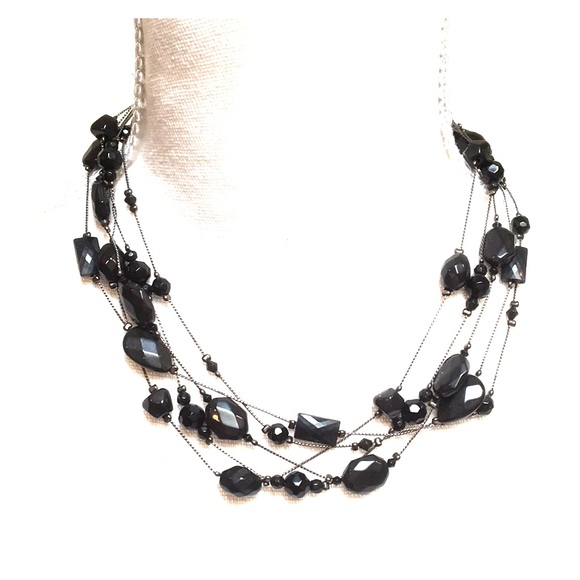 Multi-Layer Black Beaded Necklace - Picture 1 of 5